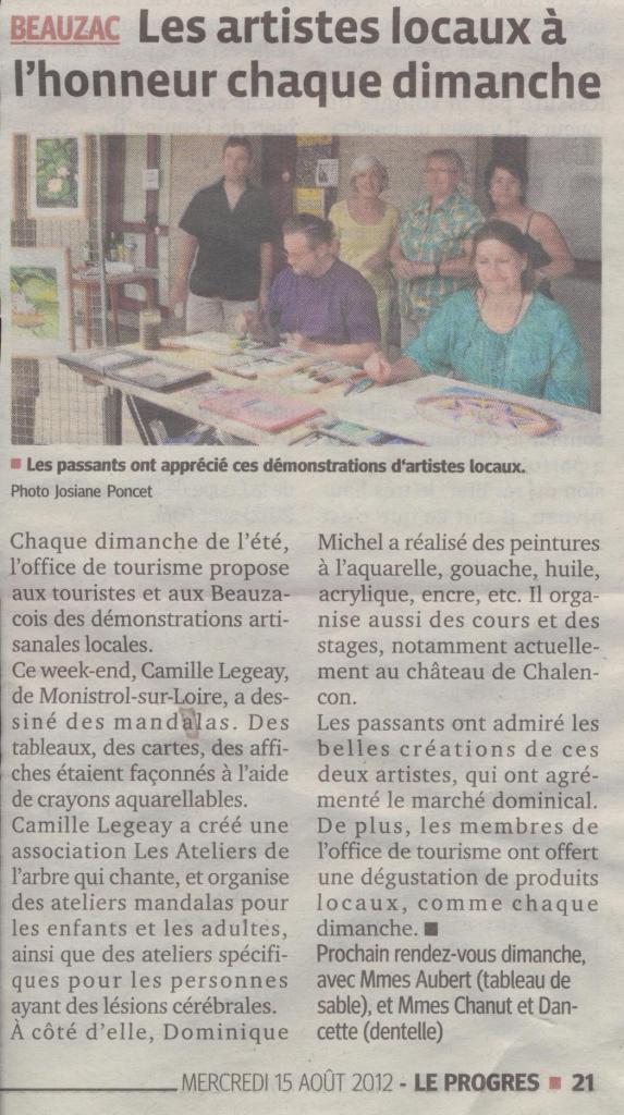 Article LeProgrès 15 08 2012 